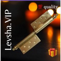 Петля элитная историческая LEVSHA П-300-C стальная облицованная латунью универсальная